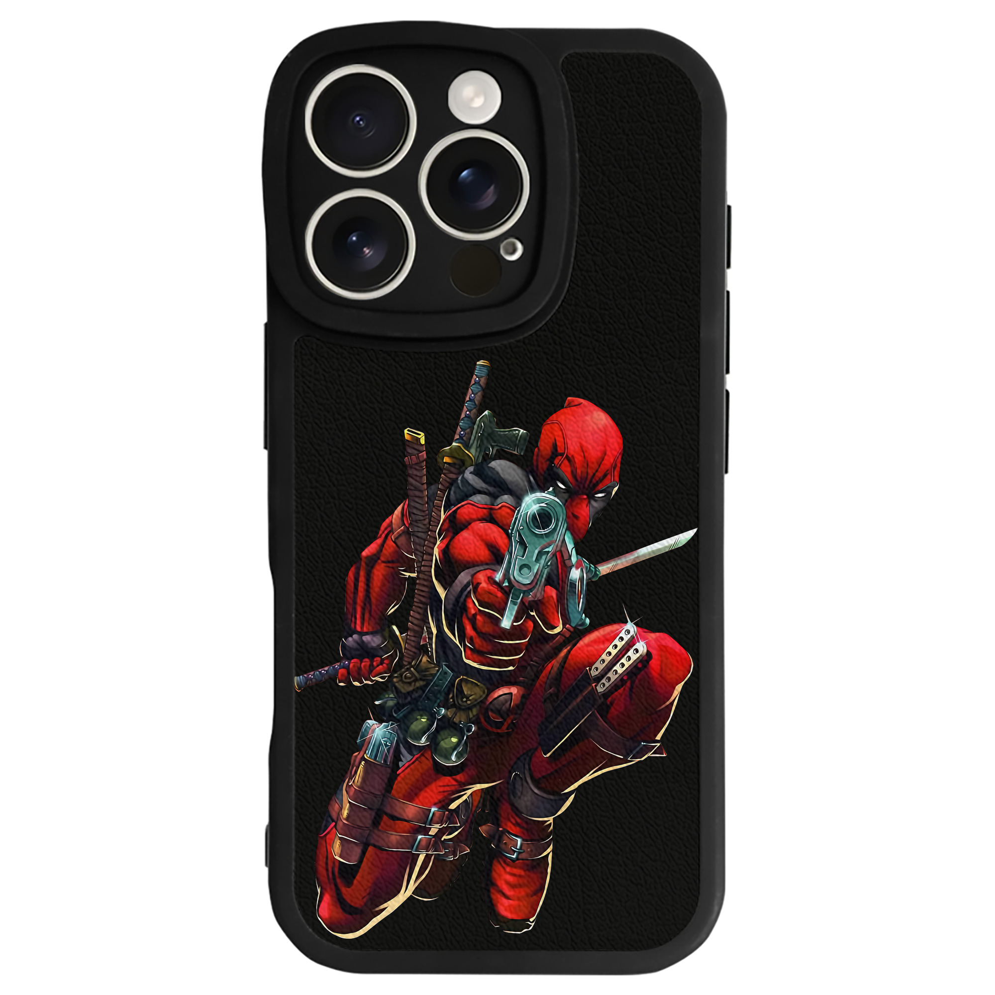 （画像用） Deadpool デッドプール 【iPhone 16シリーズ対応】シリコンスマホケース（レザー調） 材質：シリコン